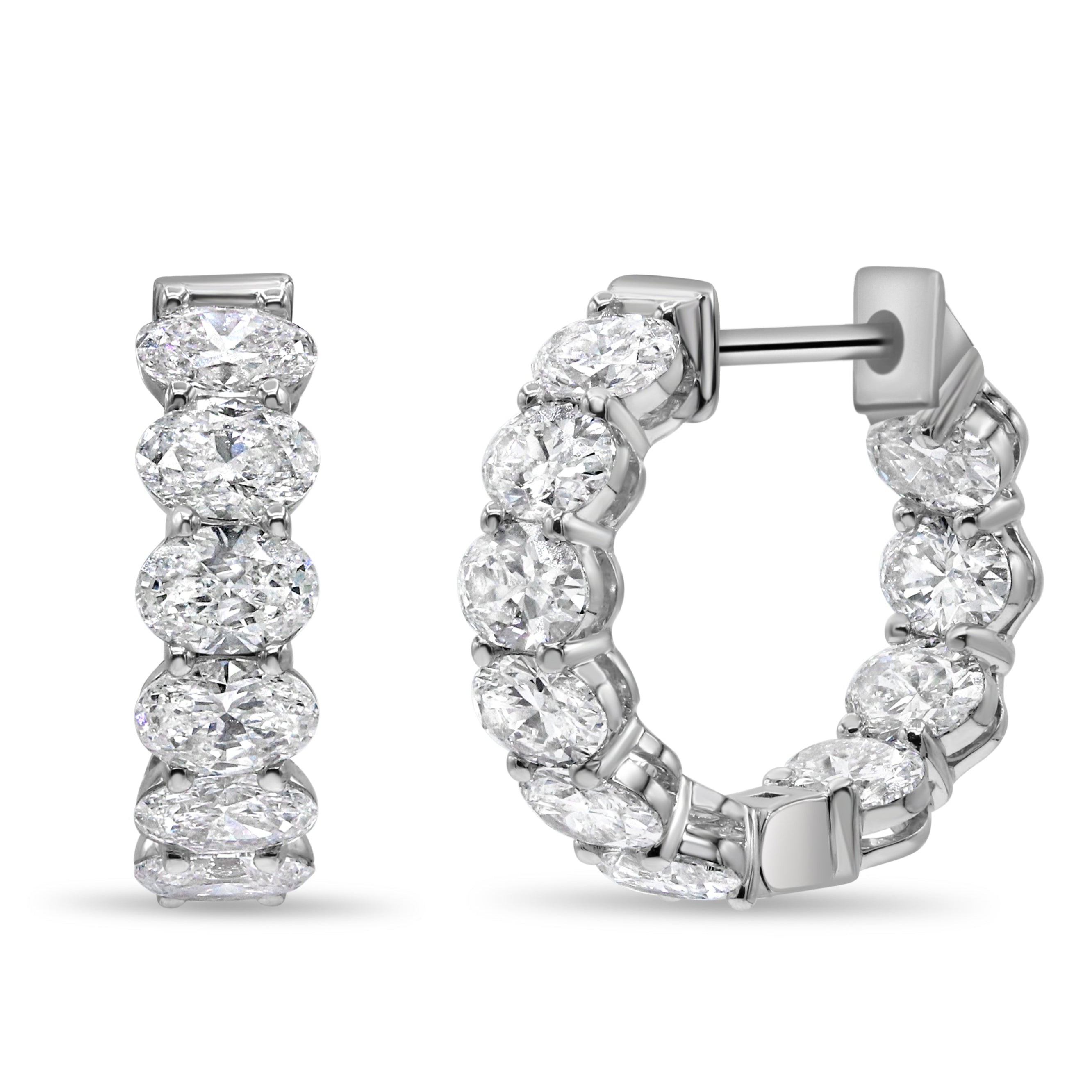 Small Oval Cut Diamond Huggies
