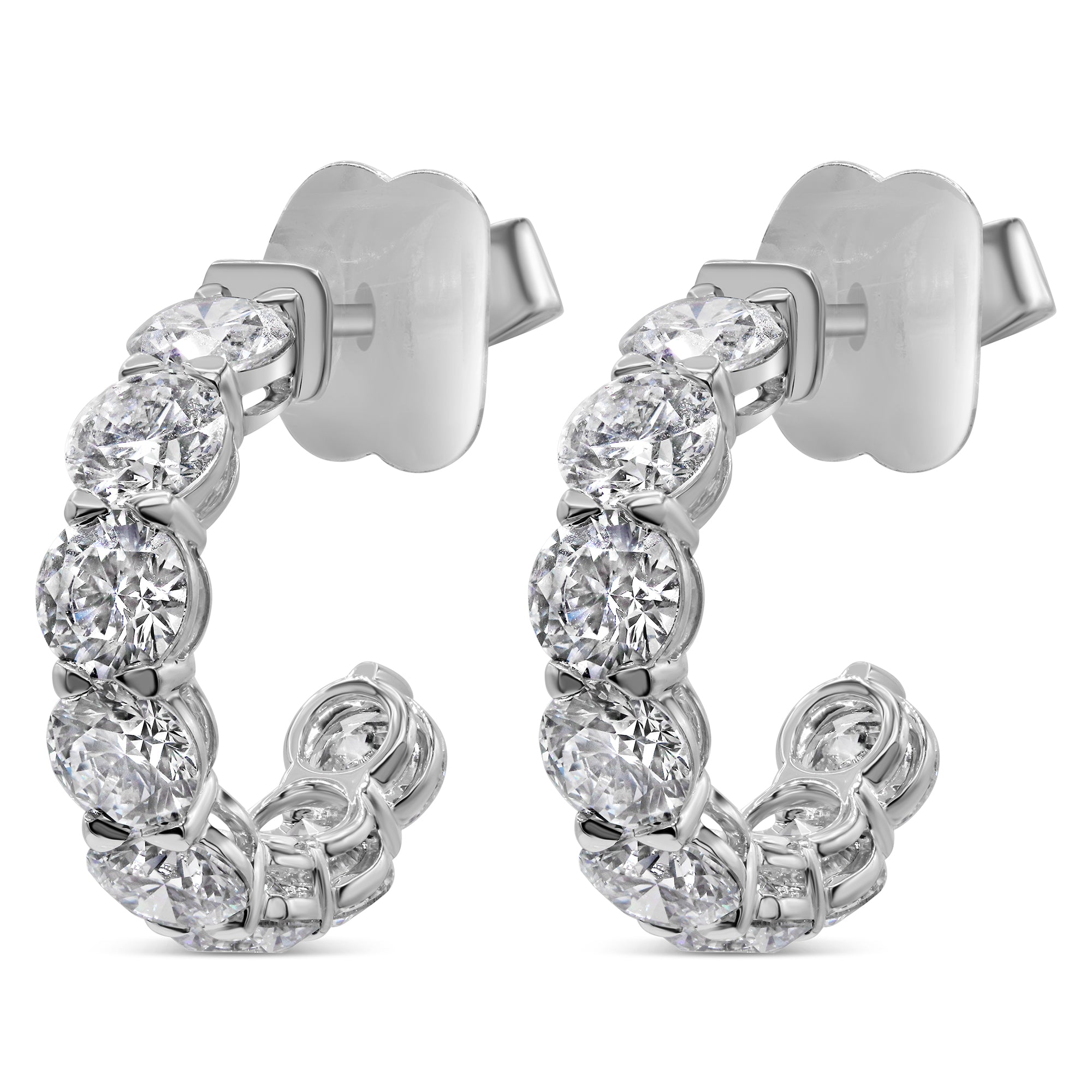 Round Cut Lab Diamond Huggies