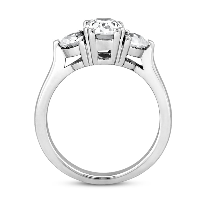 Solitaire Engagement Ring with Pear shaped side diamonds