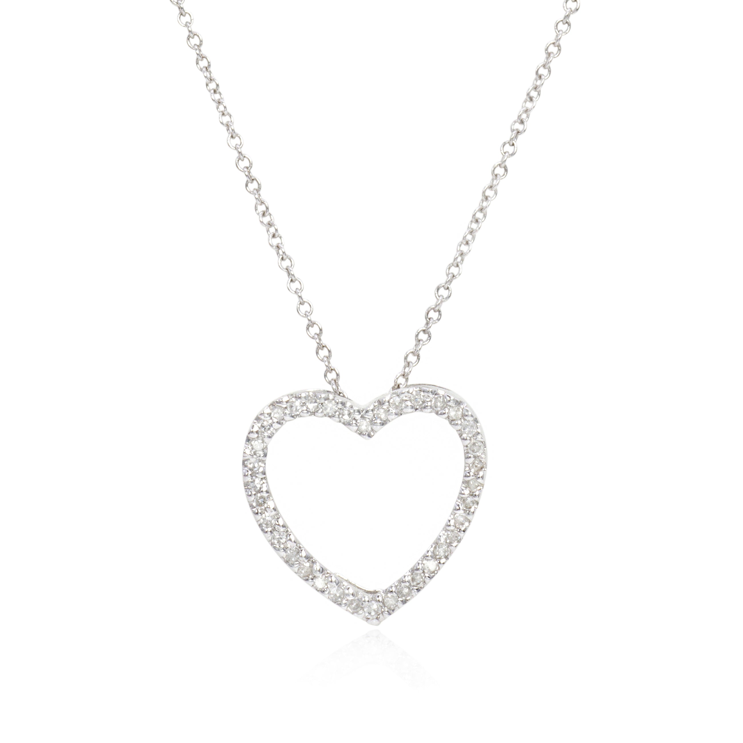 Diamond Open Heart Pendant Necklace