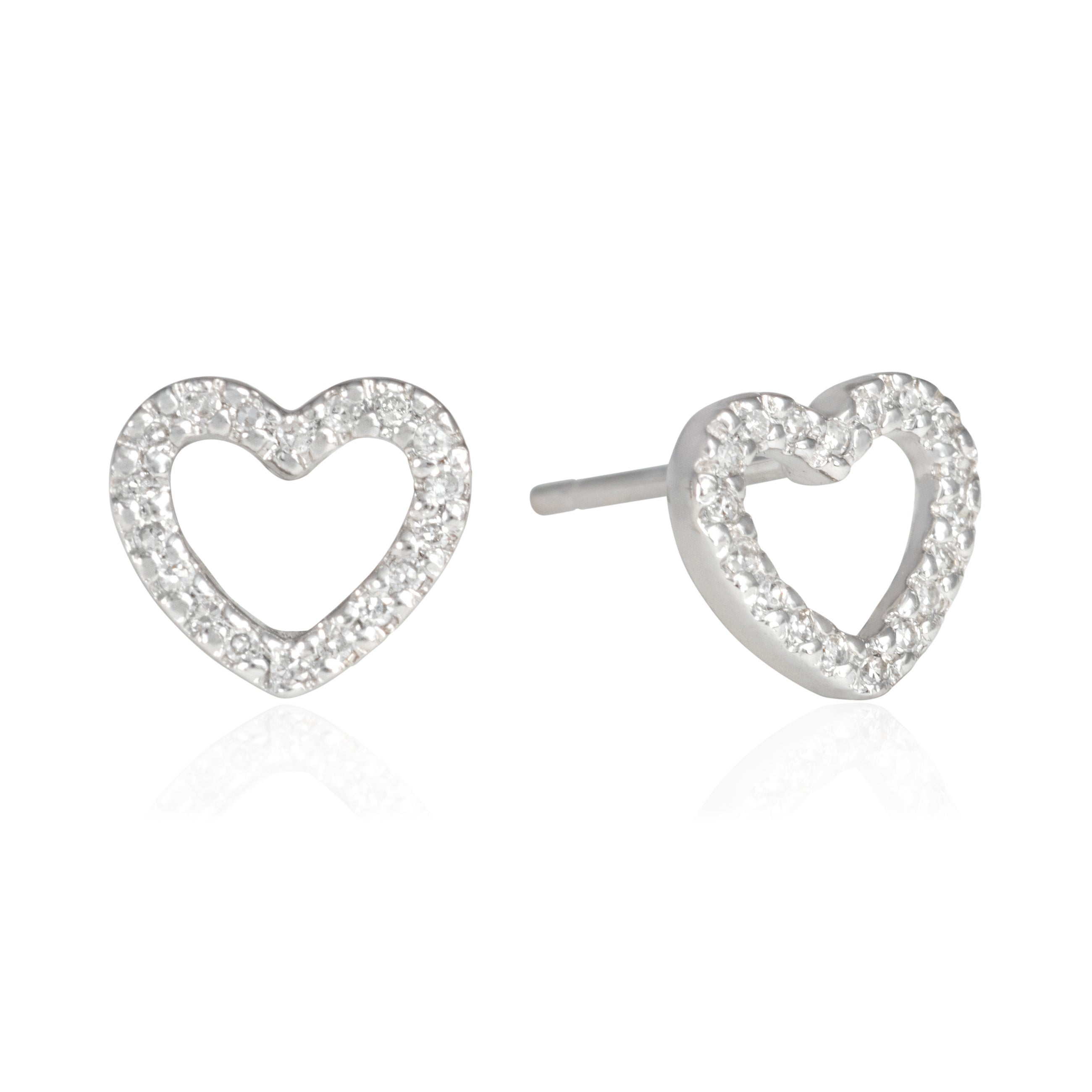 Diamond Open Heart Studs